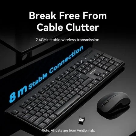 Vention Combo de Teclado y Ratón Inalámbricos KTZB0-EN Negro